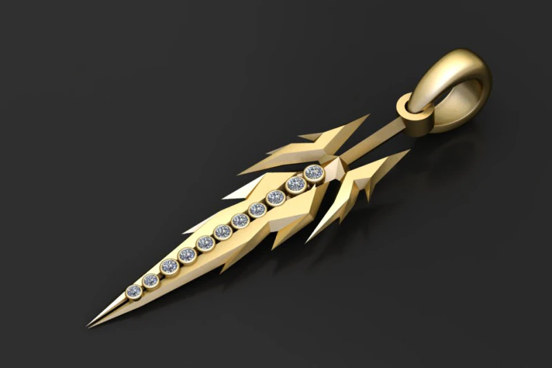 Yıldırım kolye 3D Baskı Modeli .c4d .max .obj .3ds .fbx .stl .blend 