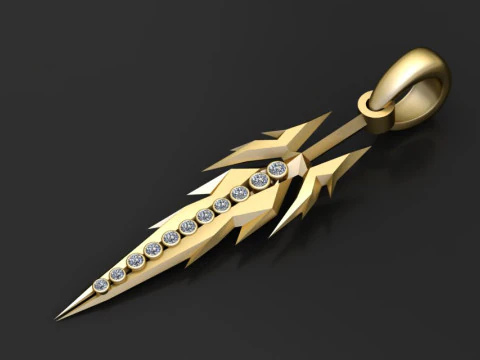 Ciondolo fulmine Modello di stampa 3D