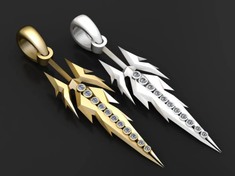 Yıldırım kolye 3D Baskı Modeli