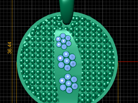 Gold round pendant Model Cetak 3D