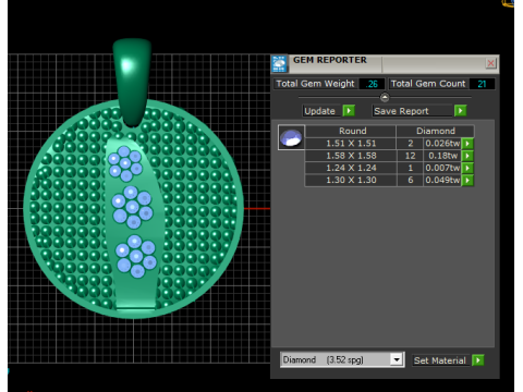 Gold round pendant Model Cetak 3D