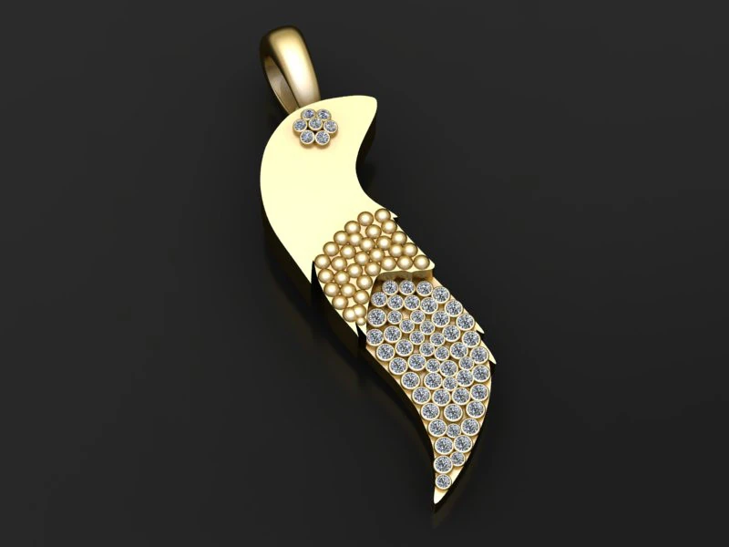 Abstract gold jewelry 3D Print Model .c4d .max .obj .3ds .fbx .stl .blend