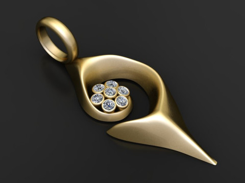 Modern eye pendant 3Dプリントモデル