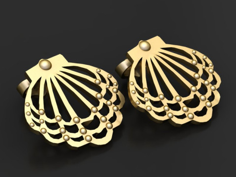 Shell earrings design Modèles 3D en vedette