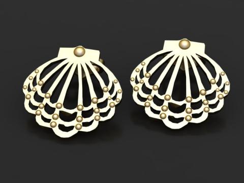 Shell earrings design Modèles 3D en vedette