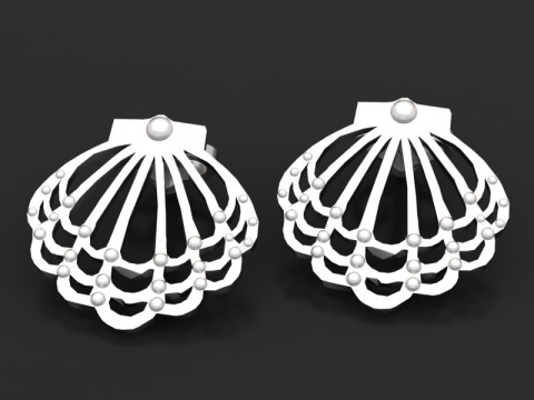 Shell earrings design Modèles 3D en vedette