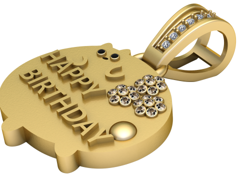 Happy birthday pendant 3Dプリントモデル