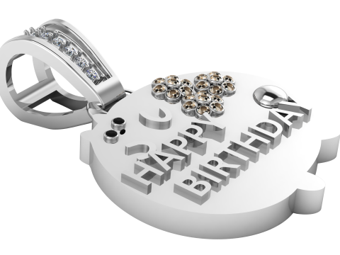 Happy birthday pendant 3D Print Model