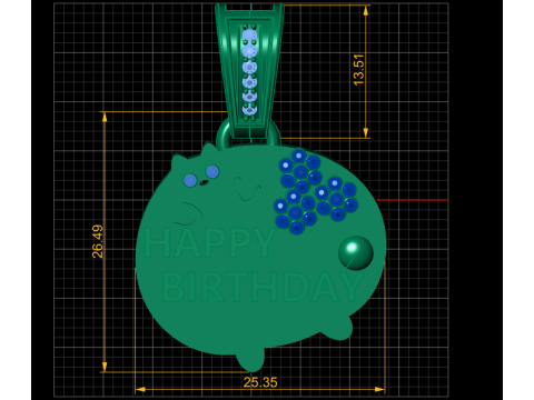 Happy birthday pendant 3D Print Model
