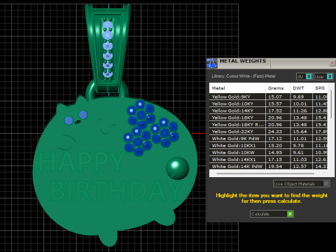 Happy birthday pendant 3D Print Model