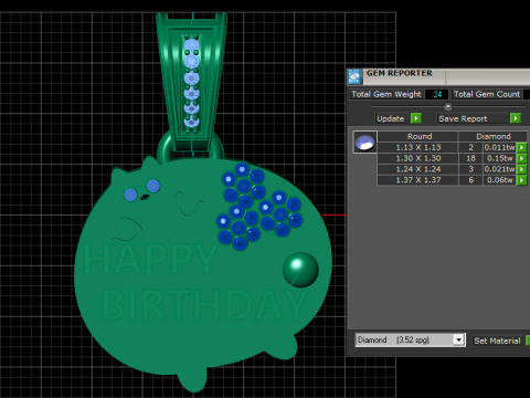 Happy birthday pendant 3D Print Model