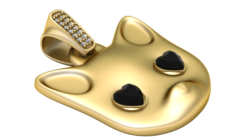 Cat face pendant 3D Print Model .c4d .max .obj .3ds .fbx .stl .blend 