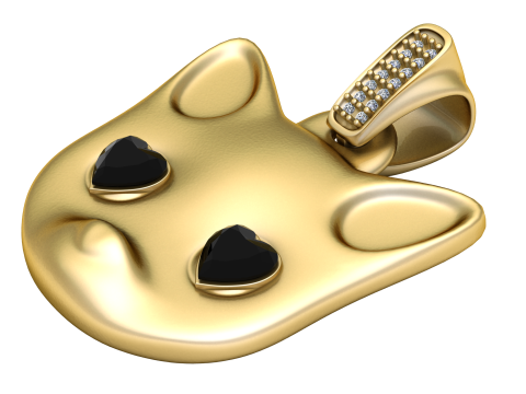 Cat face pendant 3D Print Model