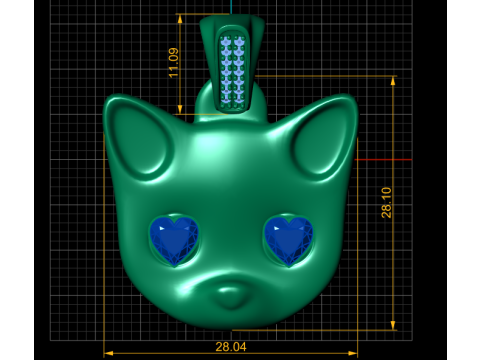 Cat face pendant 3D Print Model