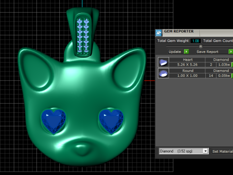 Cat face pendant 3D Print Model