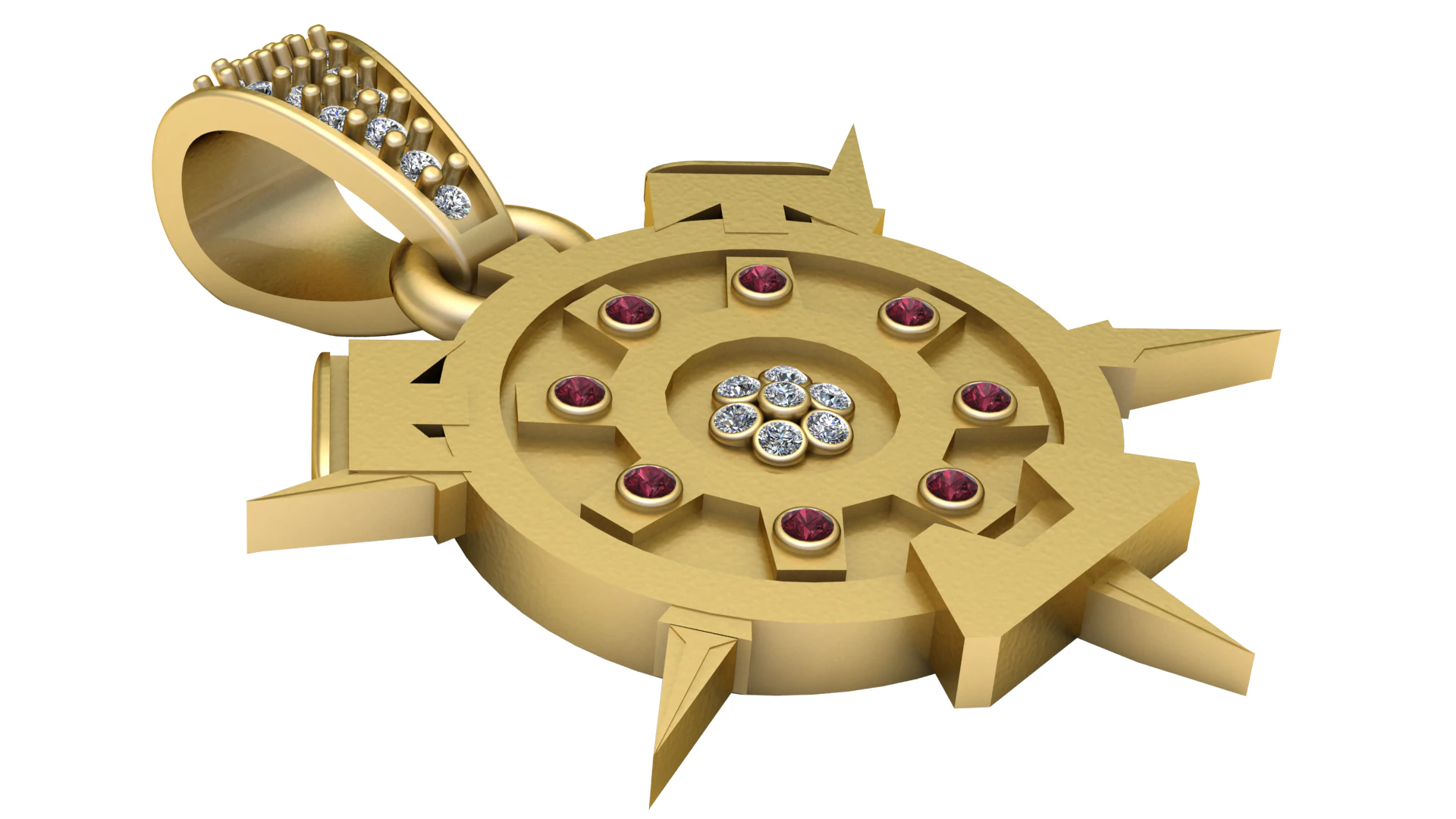Gemstone pendant 3D Print Model .c4d .max .obj .3ds .fbx .stl .blend 
