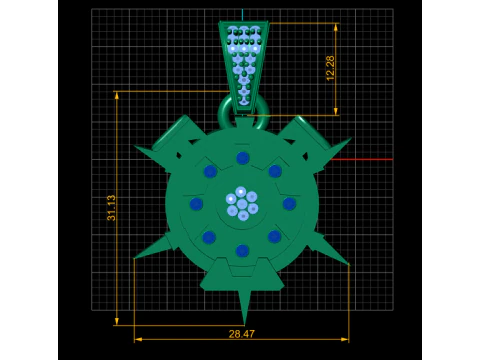 Gemstone pendant 3D Print Model