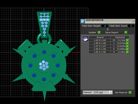 Gemstone pendant 3D Print Model