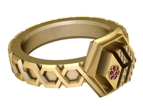 Hexagon ring 3D Print Model