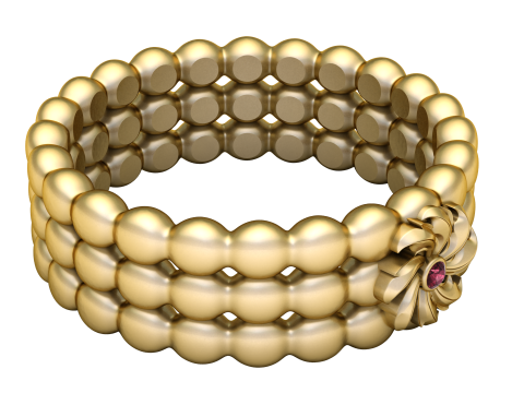 Beaded flower ring 3D Print Model