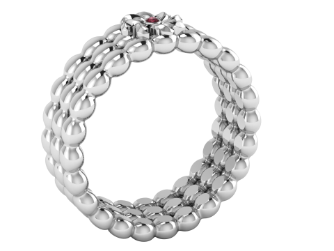 Beaded flower ring 3D Print Model