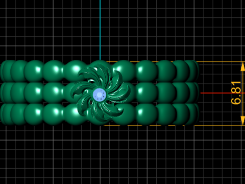 Beaded flower ring 3D Print Model
