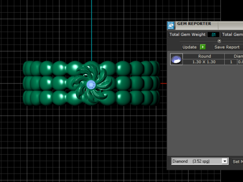 Beaded flower ring 3D Print Model