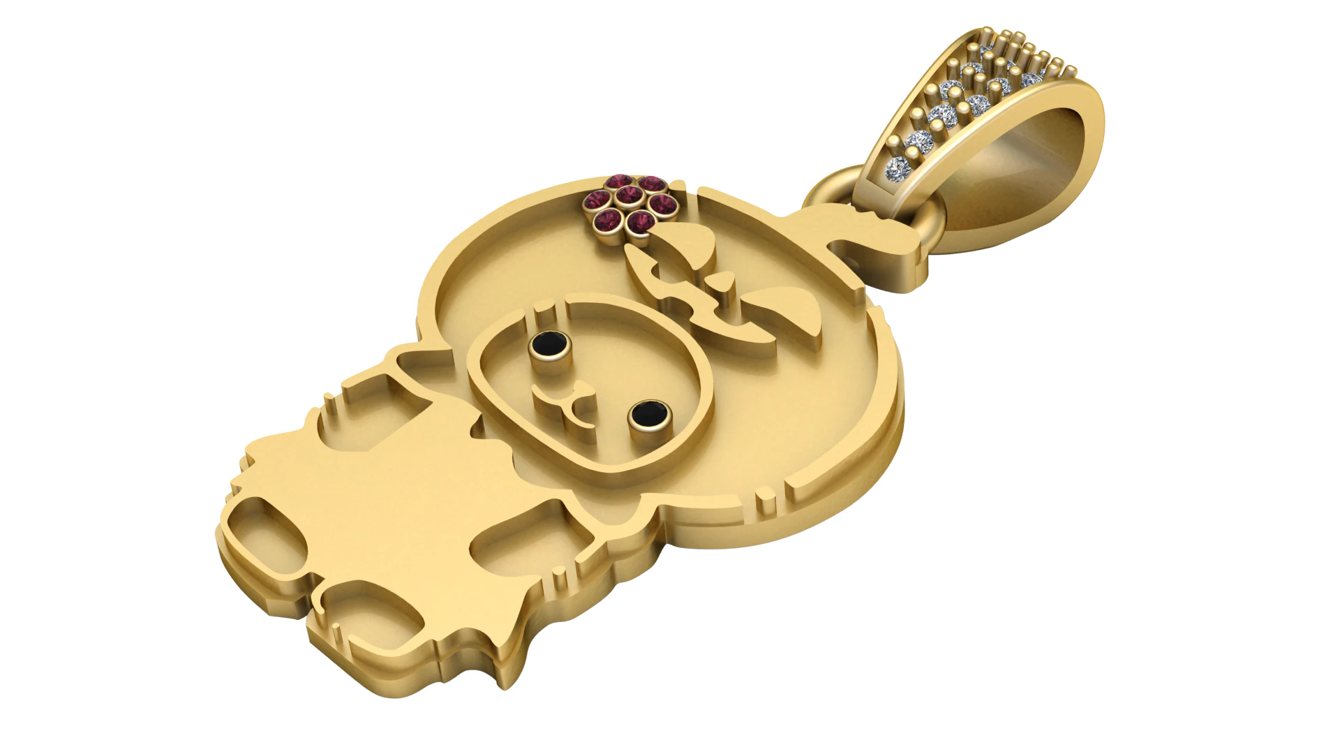 Cartoon girl pendant 3D Print Model .c4d .max .obj .3ds .fbx .stl .blend 