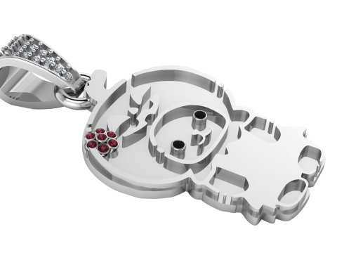 Cartoon girl pendant Model Cetak 3D