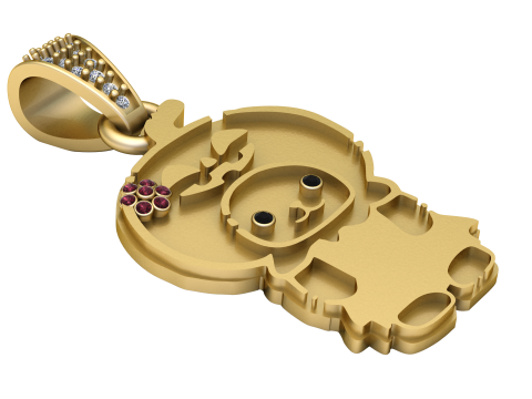 Cartoon girl pendant Model Cetak 3D
