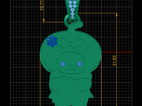 Cartoon girl pendant Model Cetak 3D