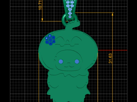 Cartoon girl pendant 3D Print Model