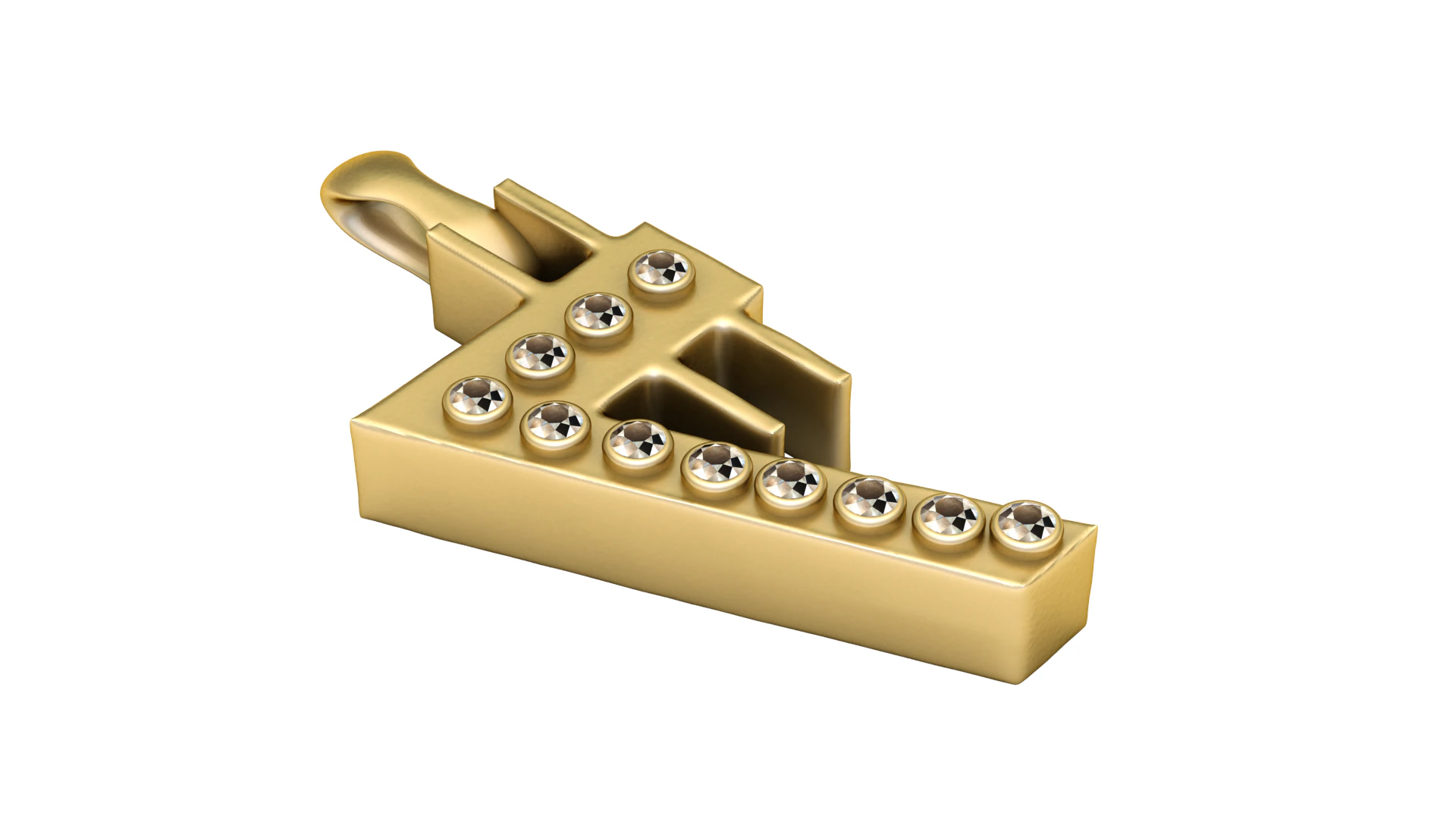 Letter A pendant 3D Print Model .c4d .max .obj .3ds .fbx .stl .blend 