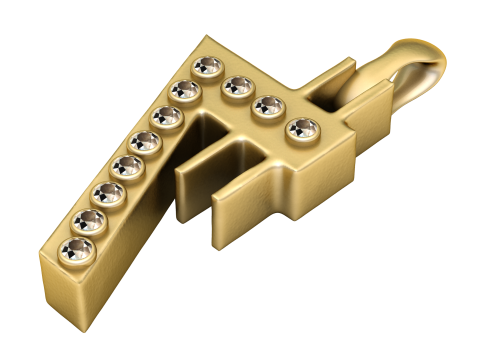 Letter A pendant Model Cetak 3D
