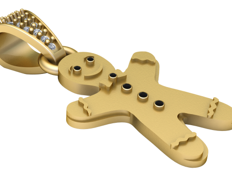 Gingerbread man pendant 3Dプリントモデル
