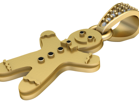 Gingerbread man pendant Model Cetak 3D
