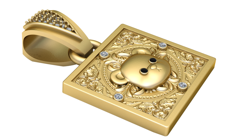 Teddy bear pendant 3D printable model 3D Print Model .c4d .max .obj .3ds .fbx .stl .blend