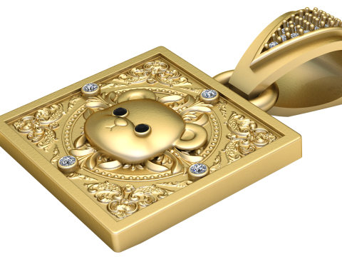 Teddy bear pendant 3D printable model 3D Print Model