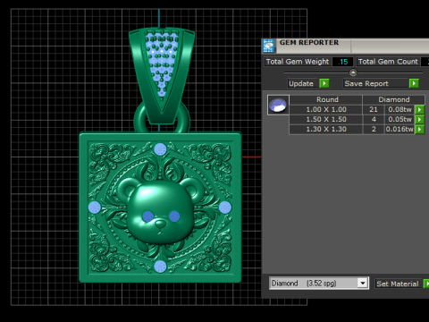 Teddy bear pendant 3D printable model 3D Print Model