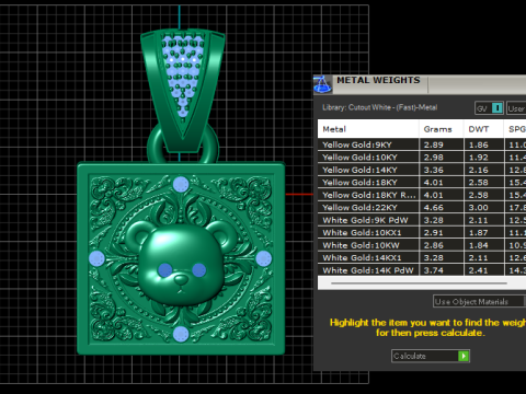 Teddy bear pendant 3D printable model 3D Print Model