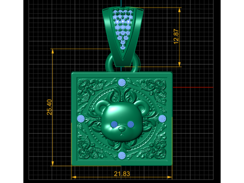 Teddy bear pendant 3D printable model 3D Print Model