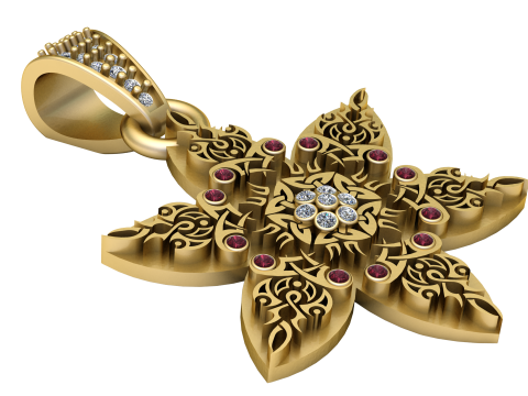 Floral star pendant 3D Druckmodell