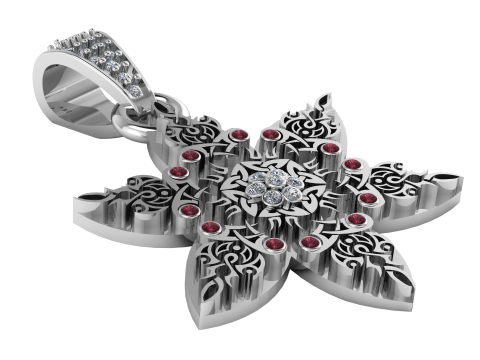 Floral star pendant 3D Druckmodell