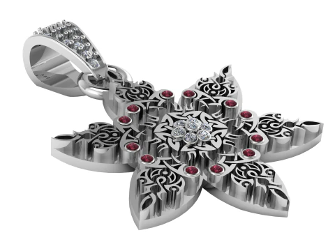 Floral star pendant 3D Print Model
