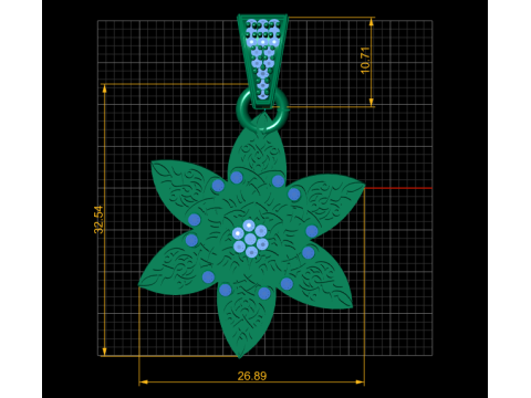 Floral star pendant 3D Druckmodell