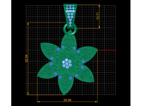 Floral star pendant 3D Print Model