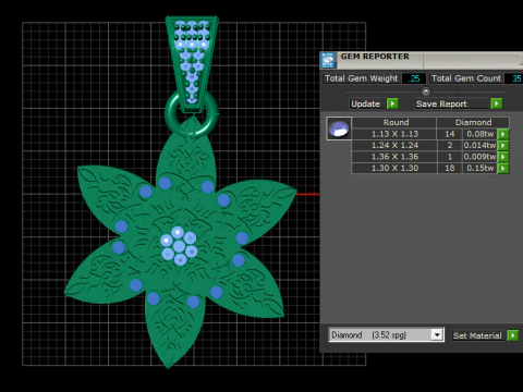 Floral star pendant 3D Print Model