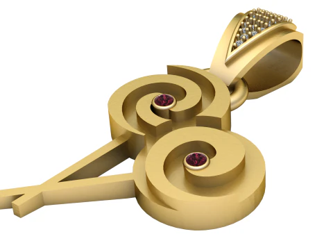 Modern calligraphy pendant 3D Print Model