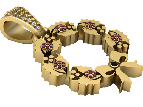 Holiday wreath pendant 3D 打印模型