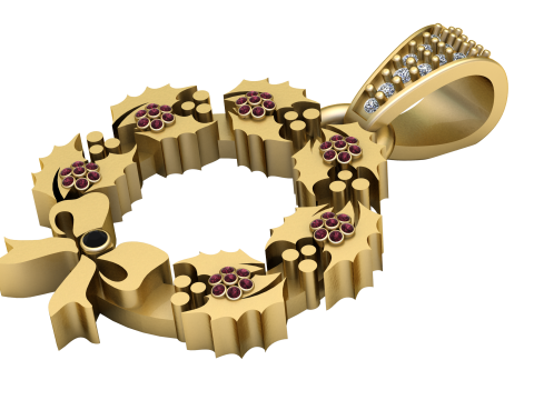 Holiday wreath pendant Modèles 3D en vedette